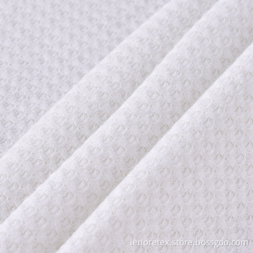 Poliester RRAYON SPANDEX ECO Przyjazna dzianina waflowa tkanina